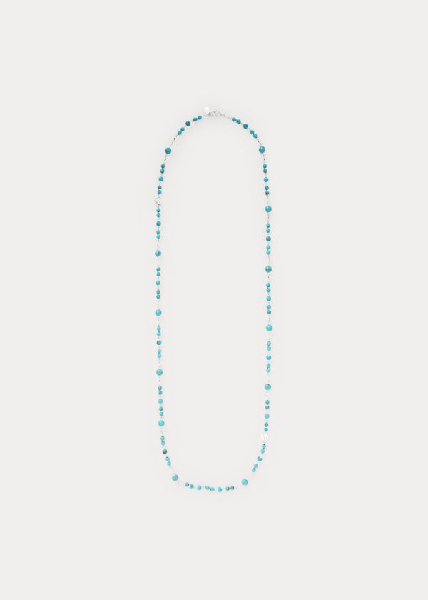 Ralph Lauren Turquoise-Bead Logo Halskæder Dame Danmark (TNOEU4518)